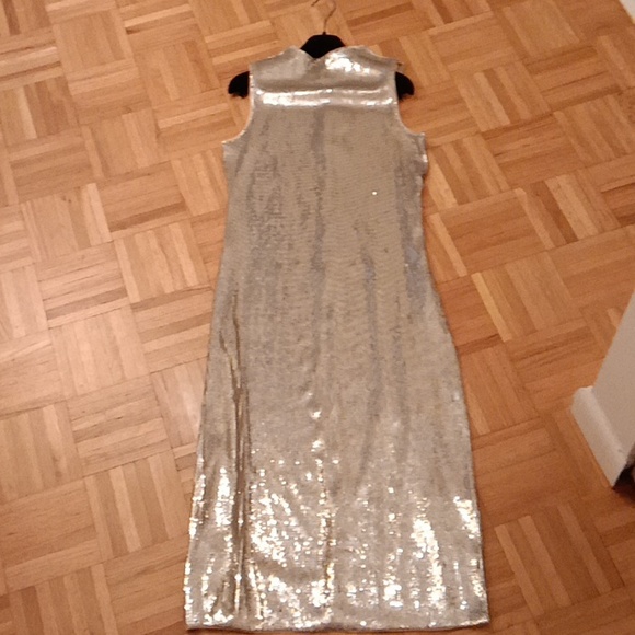NWT Never Worn Sleeveless Silver Sequin Cocktail Cress! - Picture 3 of 15